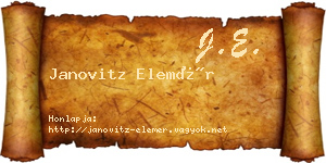 Janovitz Elemér névjegykártya